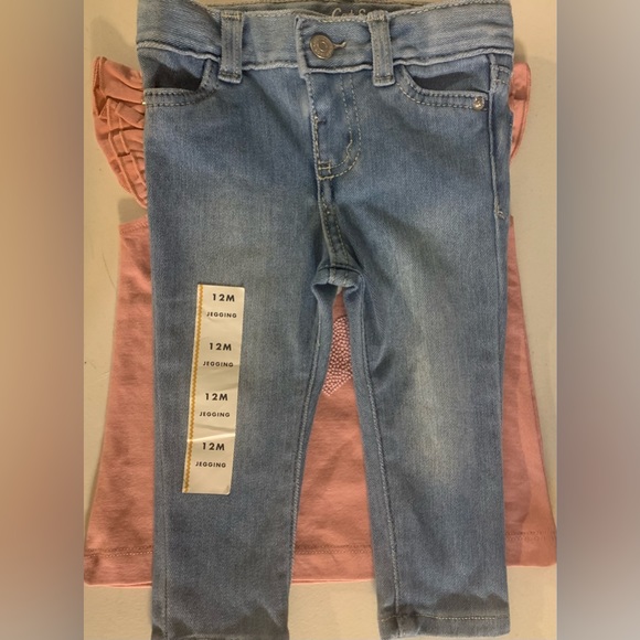 2pc Baby Shirt & jeans (18M shirt & 12M jeans) Carter’s + Cat & Jack NWOT - Picture 9 of 10